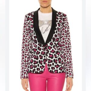 Michael Kors pink leopard print suit (tuxedo jacket &‎ pants) NWOT size 6/8